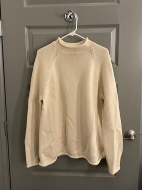 New! J. Crew 1988 Rollneck Sweater in Cotton Mountain White Unisex M